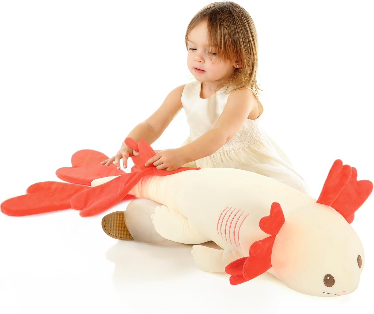 Axolotl Plush Throw Pillow for Kids and Adults