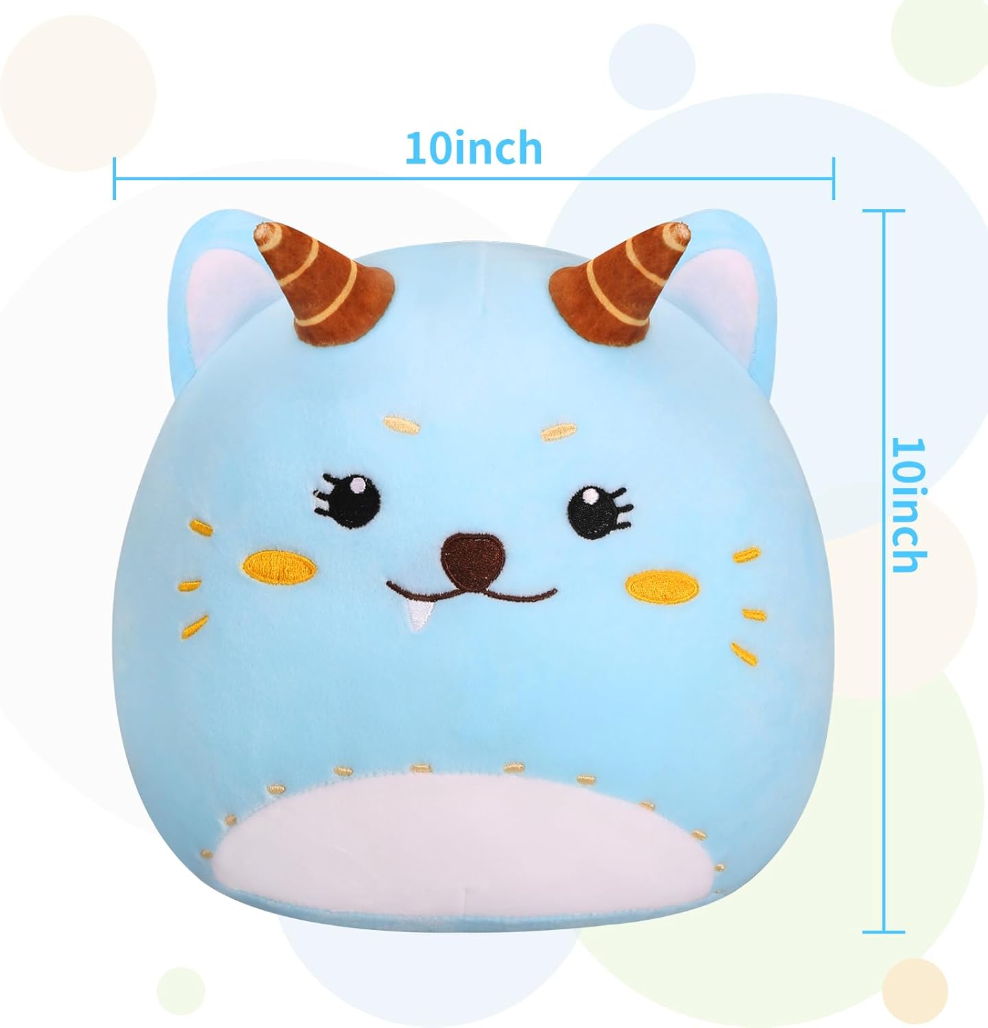Kids Plush Pillow Blue Cat 10in