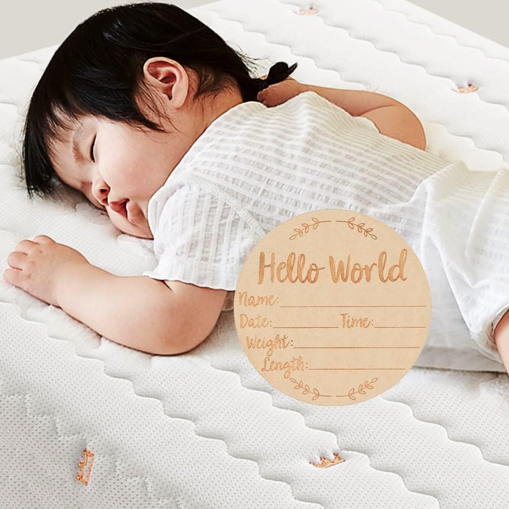 Wooden Baby Announcement Sign Double Sided