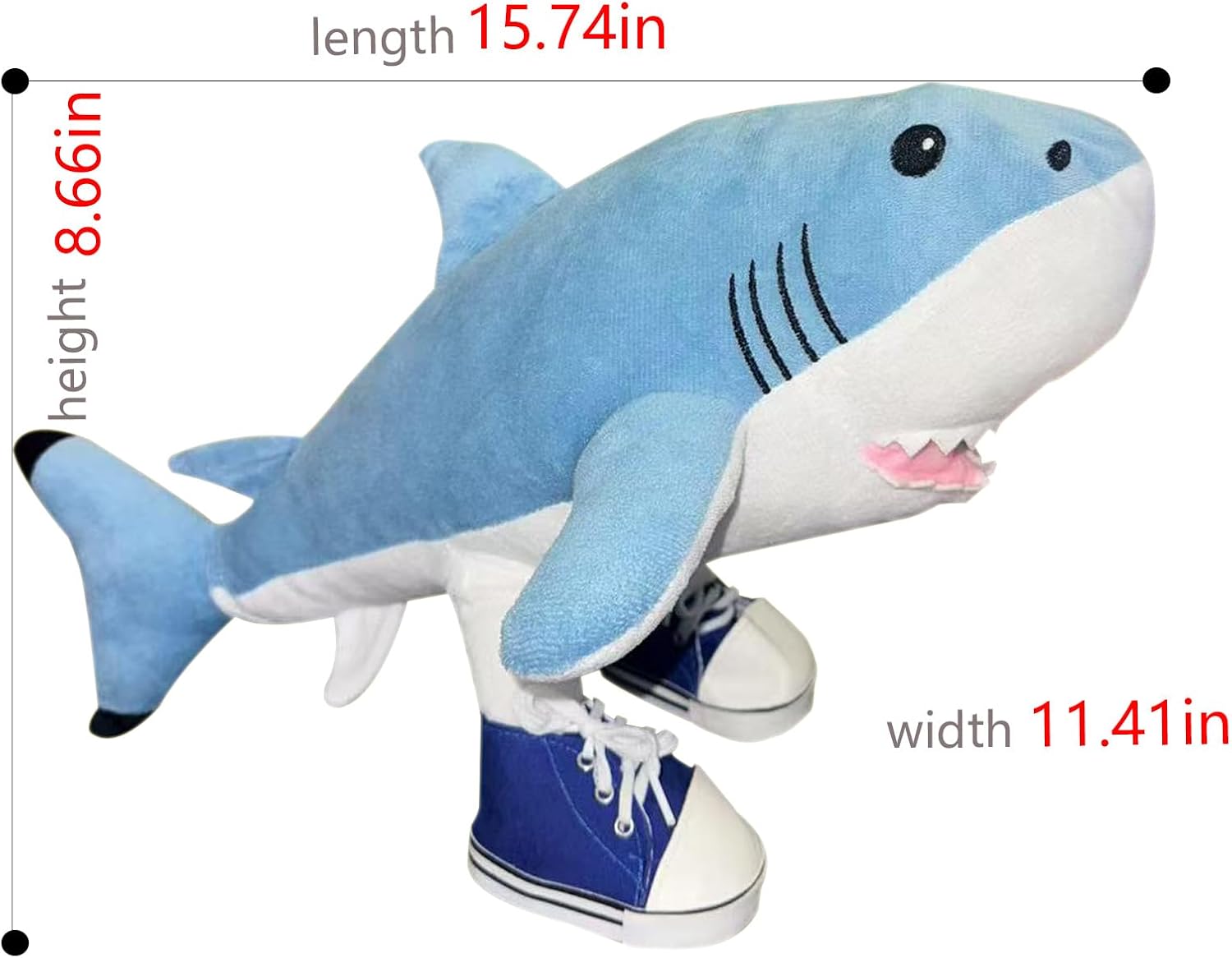 Italian Shark Plush Pillow Blue
