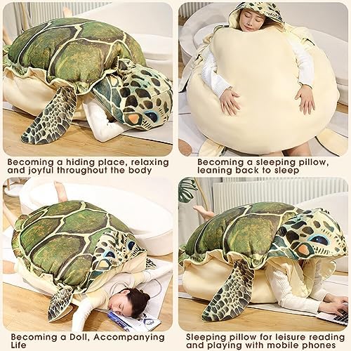 Wearable Turtle Shell Plush Pillow for Kids and Adults