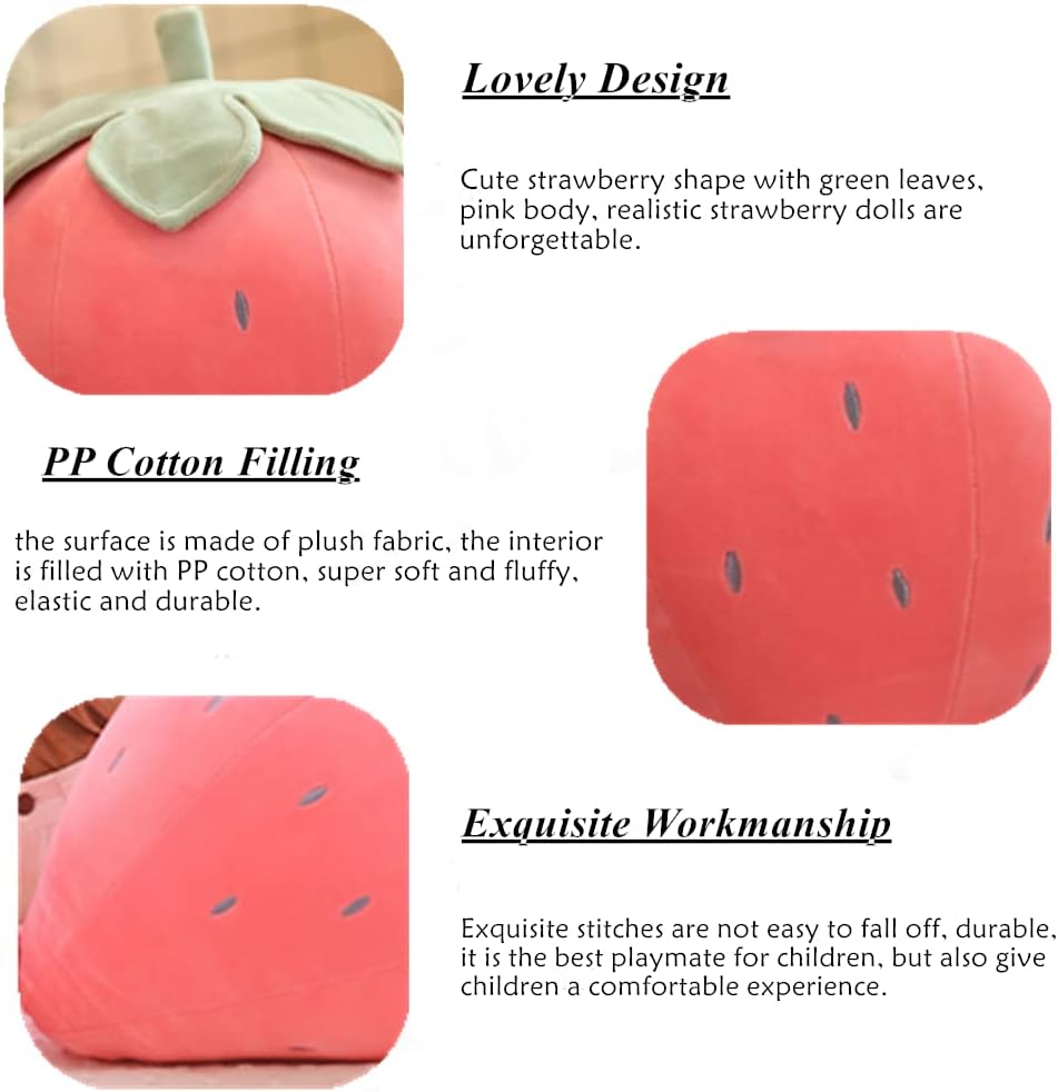 Soft Fruit Stuffed Strawberry Plush Pillow for Kids