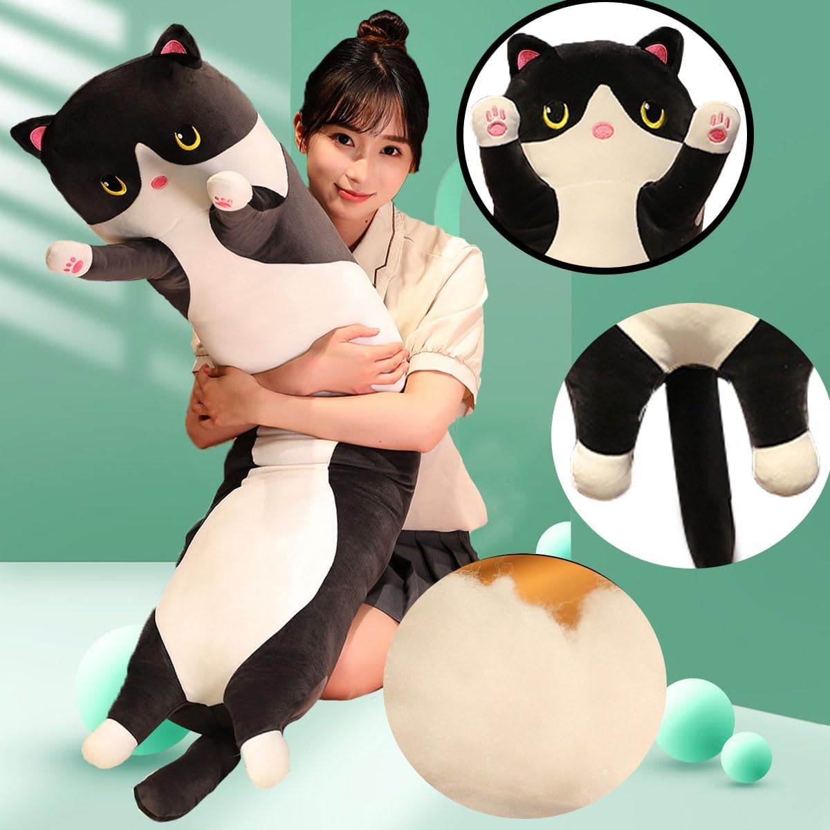 Werdast Black Cat Plush Pillow