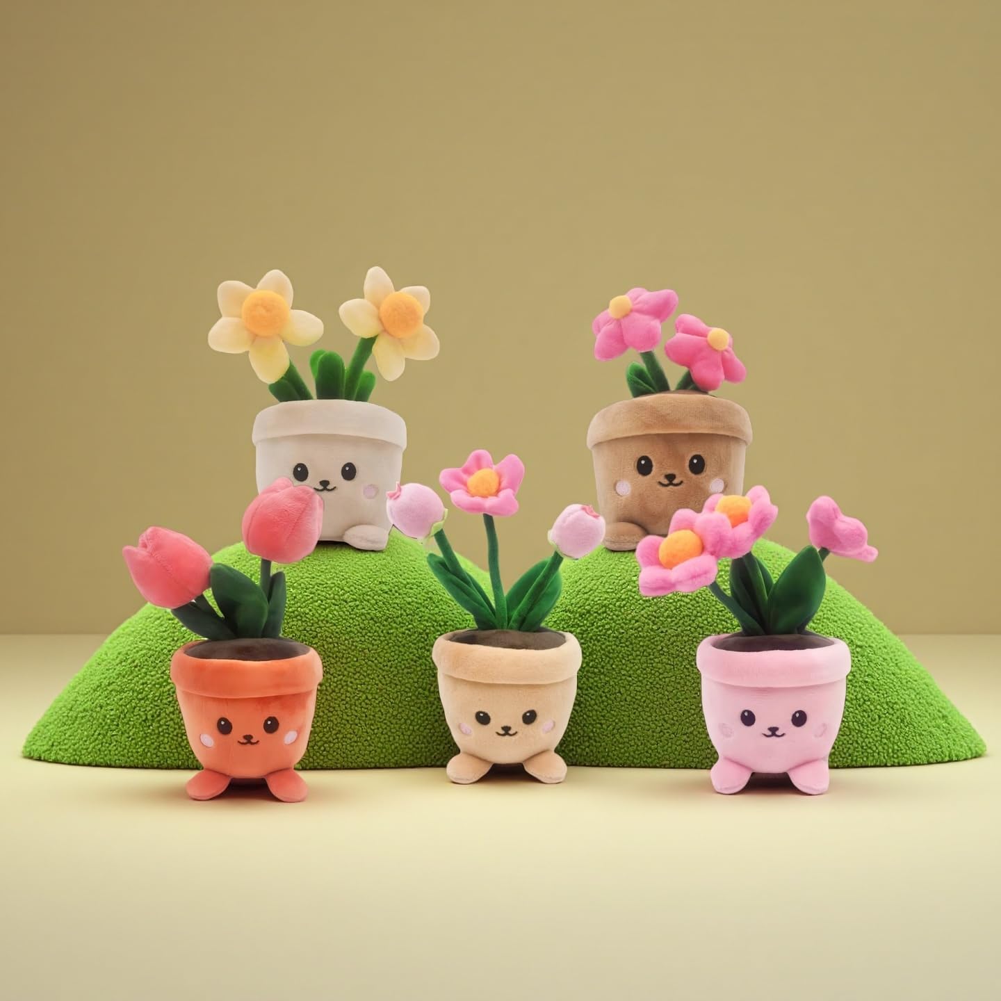 Happy Face Flower Stuffed Pillow Toy
