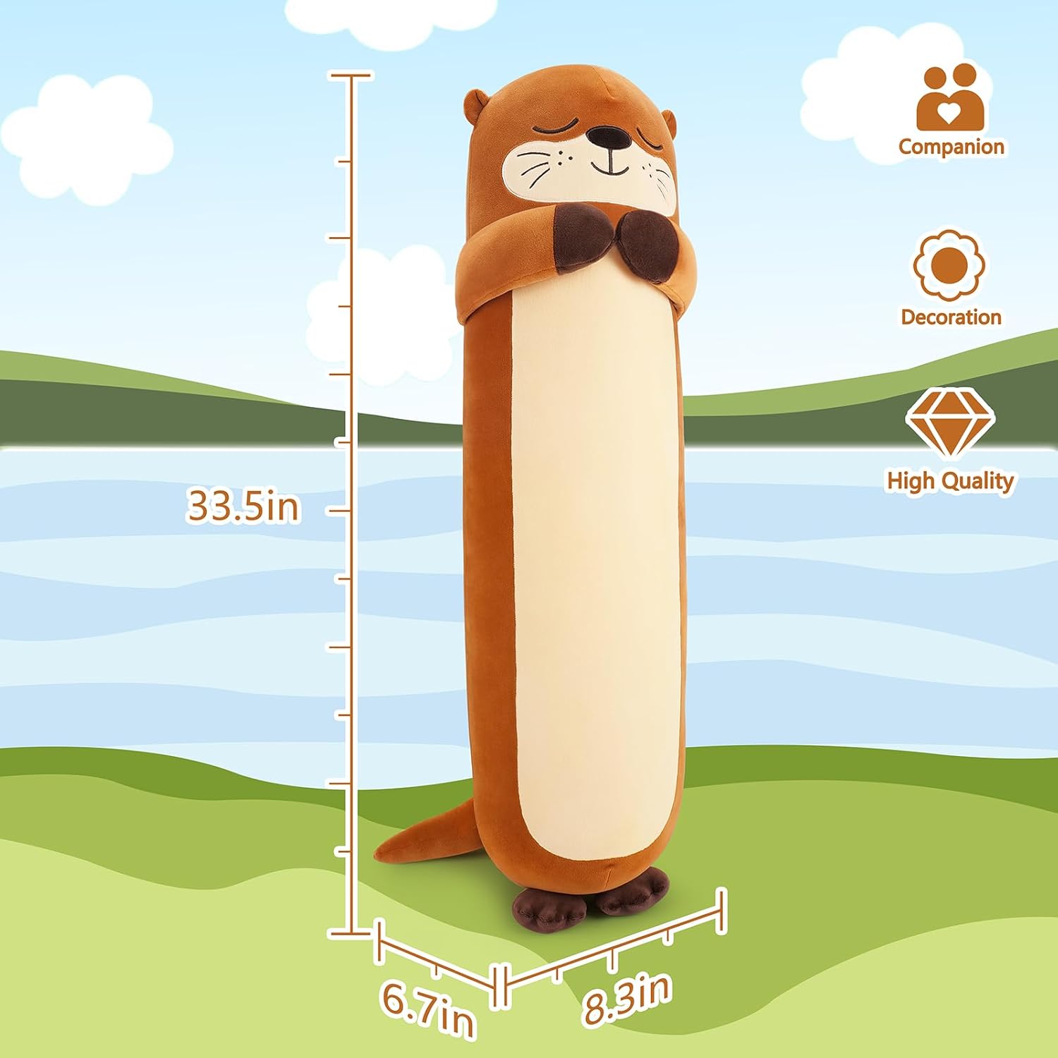 Kawaii Large Plush Otter Pillow