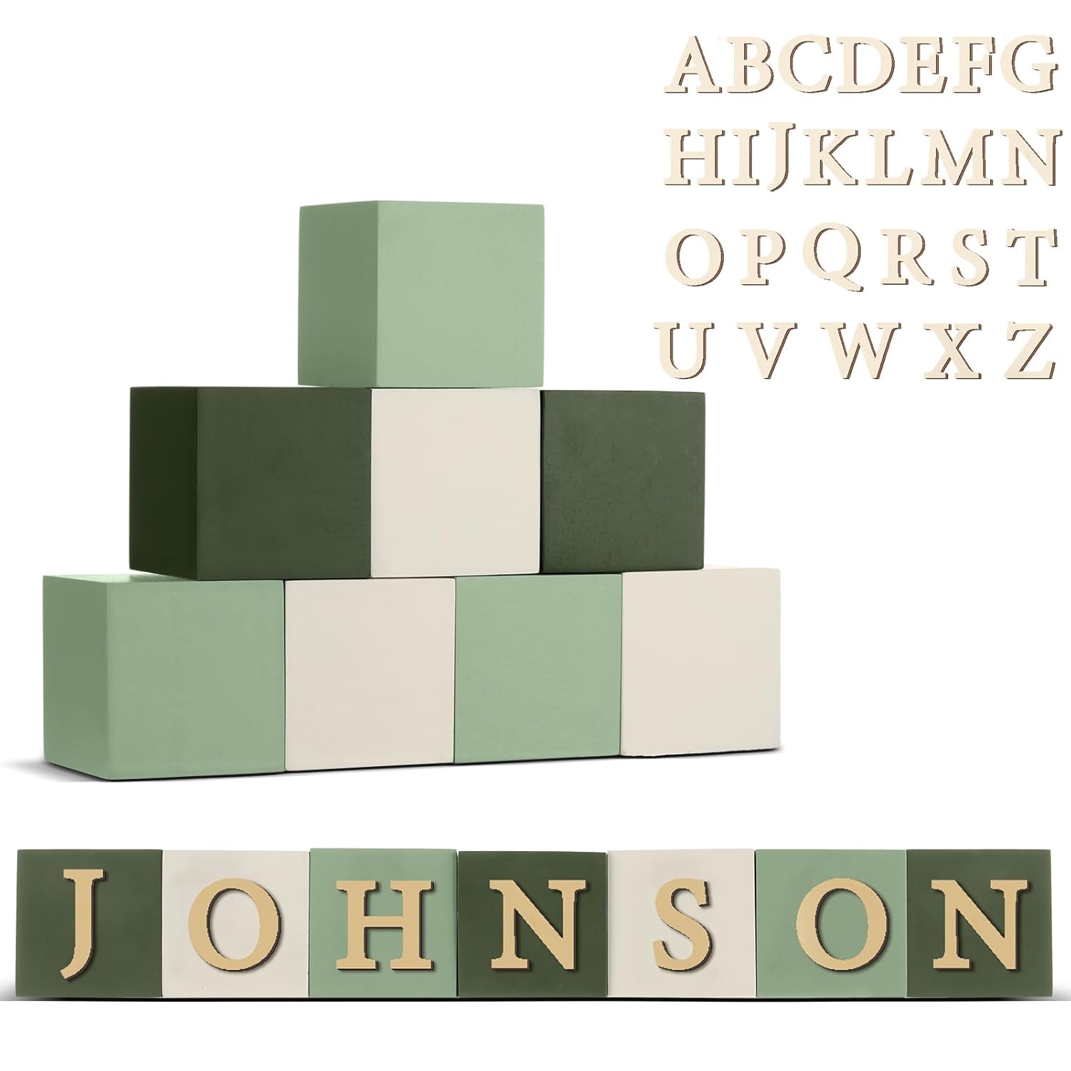 Kigley 8 Letter Wooden Name Sign Blocks 1