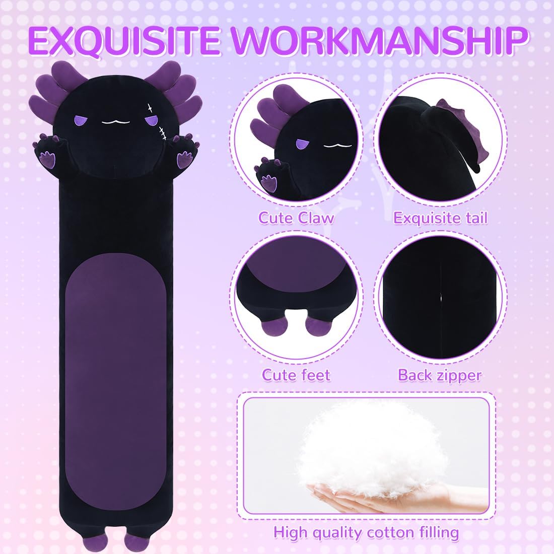 Yeqivo Long Axolotl Plush Pillow