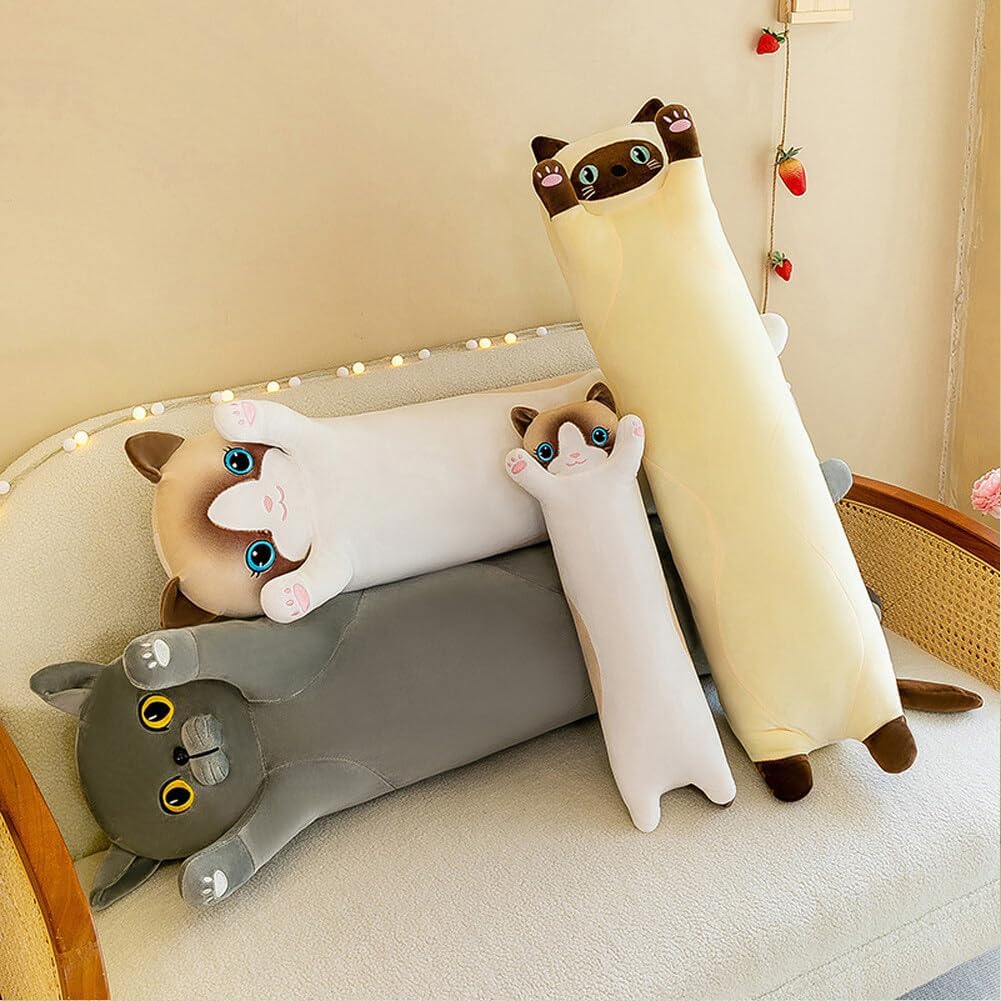Long Cat Plush Pillow for Kids and Girlfriend