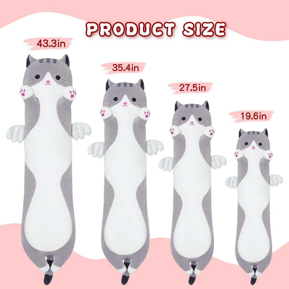 Cute Plush Cat Pillow for Kids and Girls