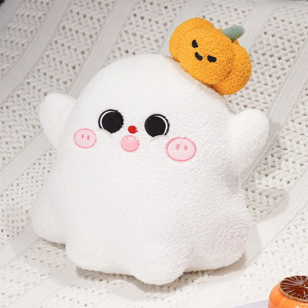 Halloween Pumpkin Ghost Throw Pillow