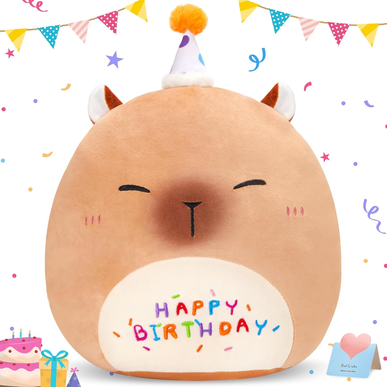 14 Inch Cute Capybara Plush Pillow