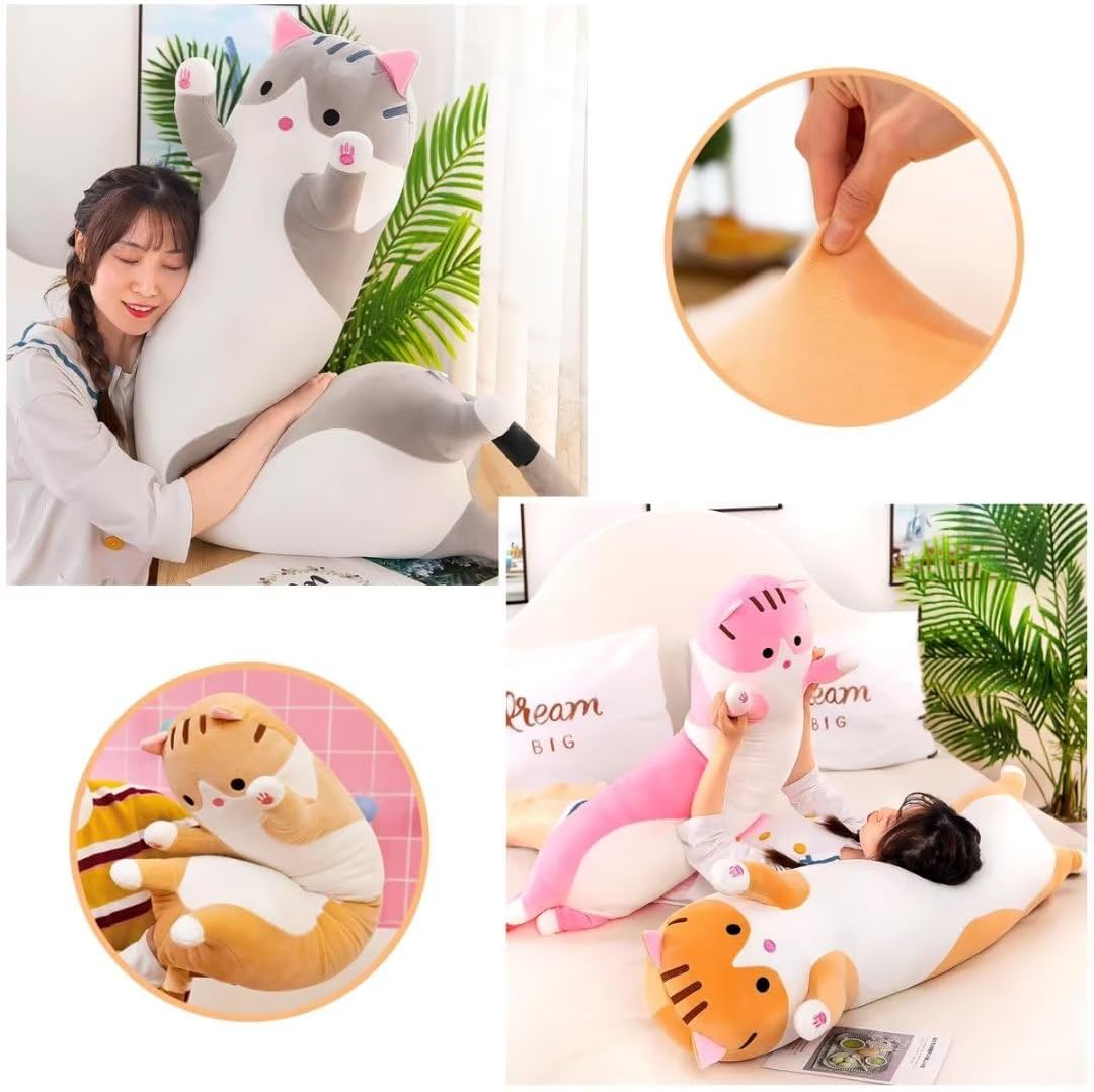 Cute Cat Plush Body Pillow for Kids
