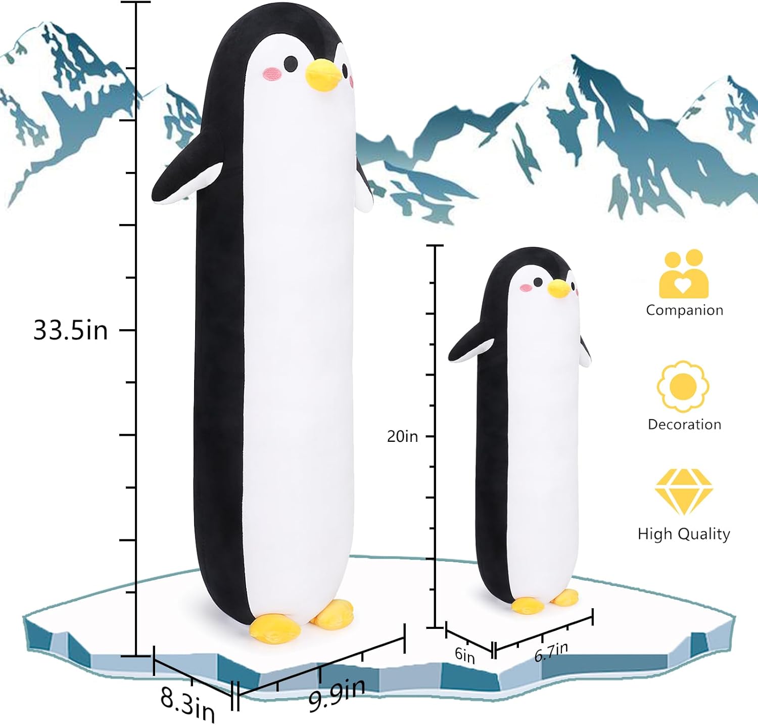 Cute Long Penguin Plush Pillow for Hugging