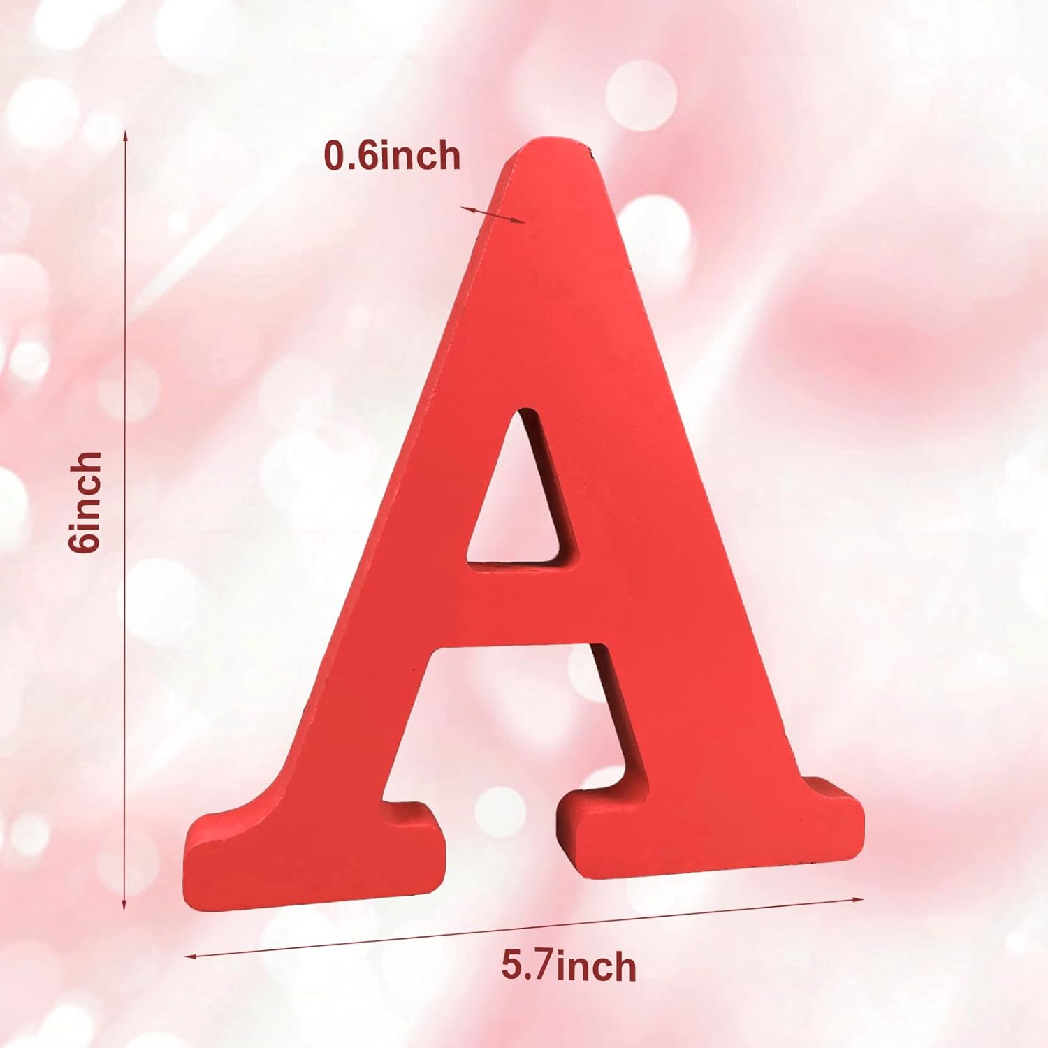 AOCEAN 6 Inch Red Wood Letters Wall Decor