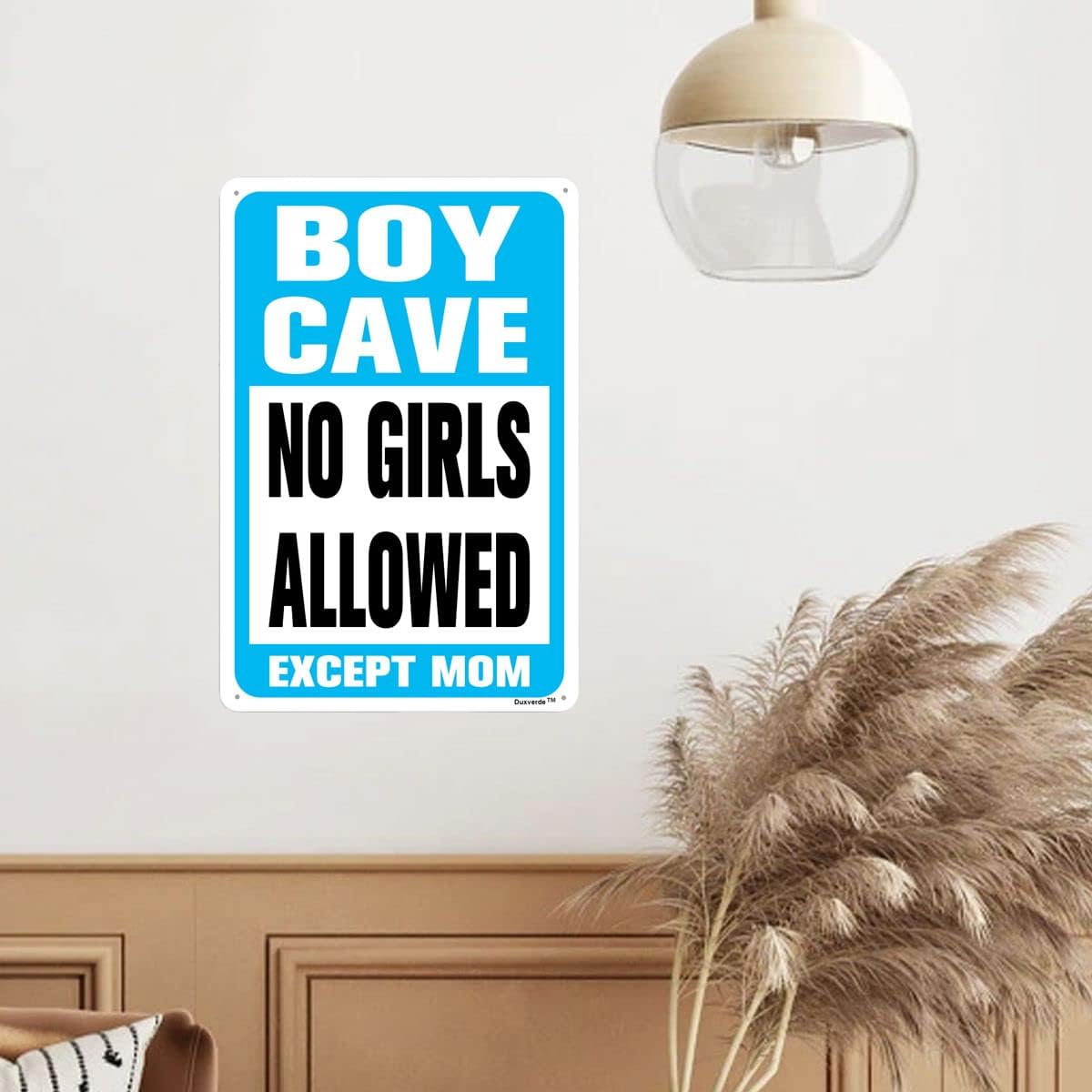 8x12 Inch Boy Cave Blue Aluminum Wall Sign