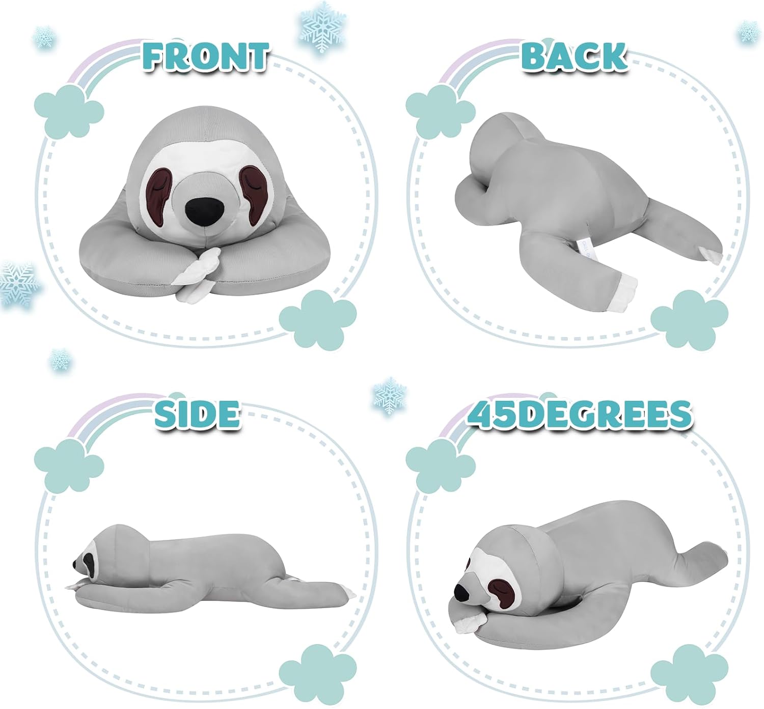 My OLi 24 Inch Sloth Cooling Plush Pillow