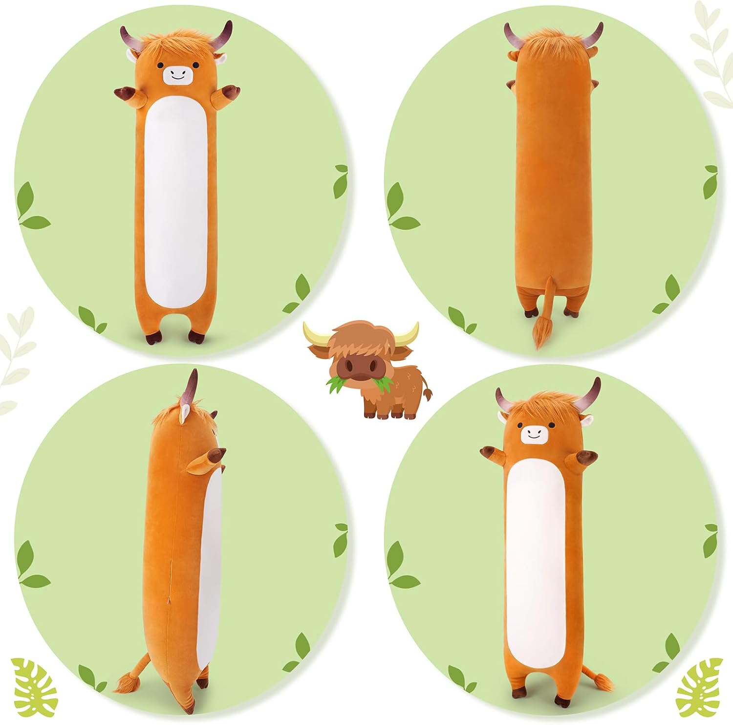 Large Highland Cow Plush Pillow