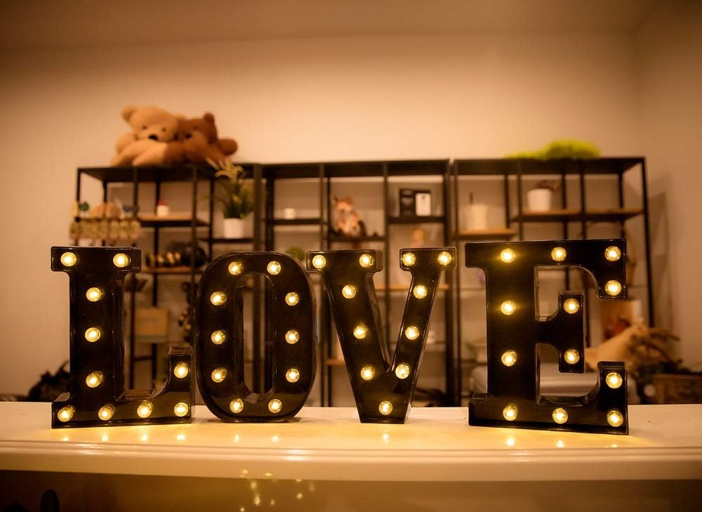 Foaky Black LED Marquee Number Light Sign 1
