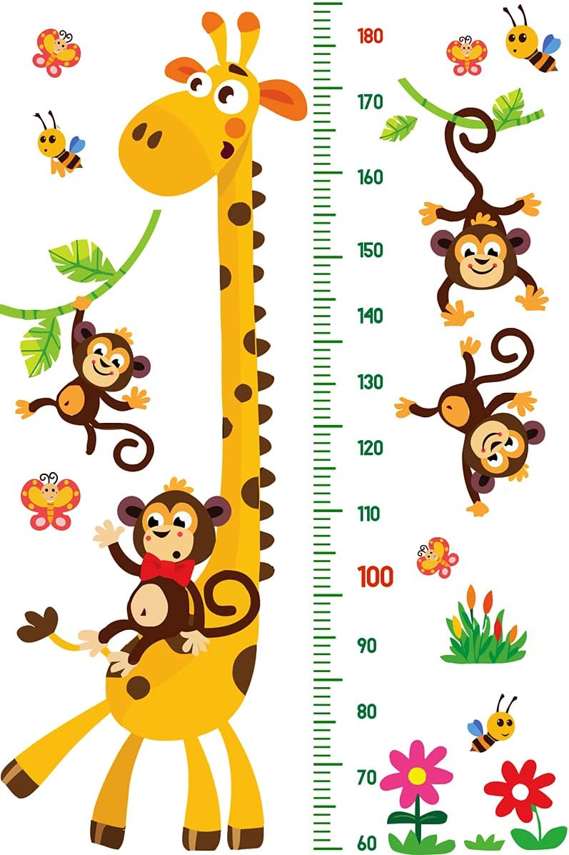 DEKOSH Giraffe Monkeys Kids Height Chart