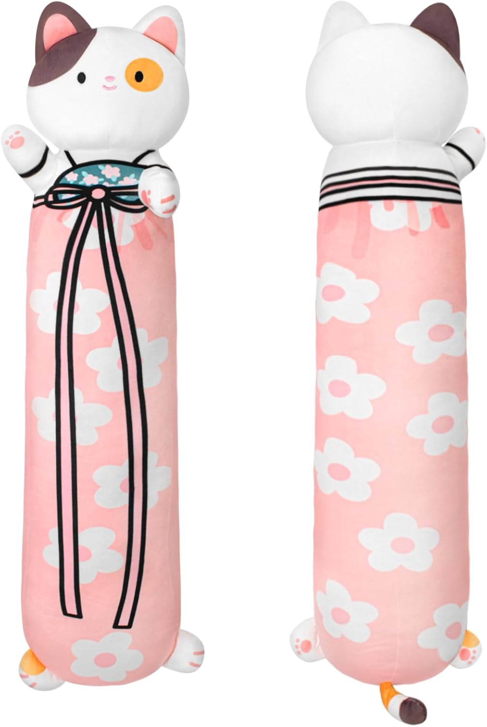 Cherry Blossom Cat Plush Pillow 34 Inch