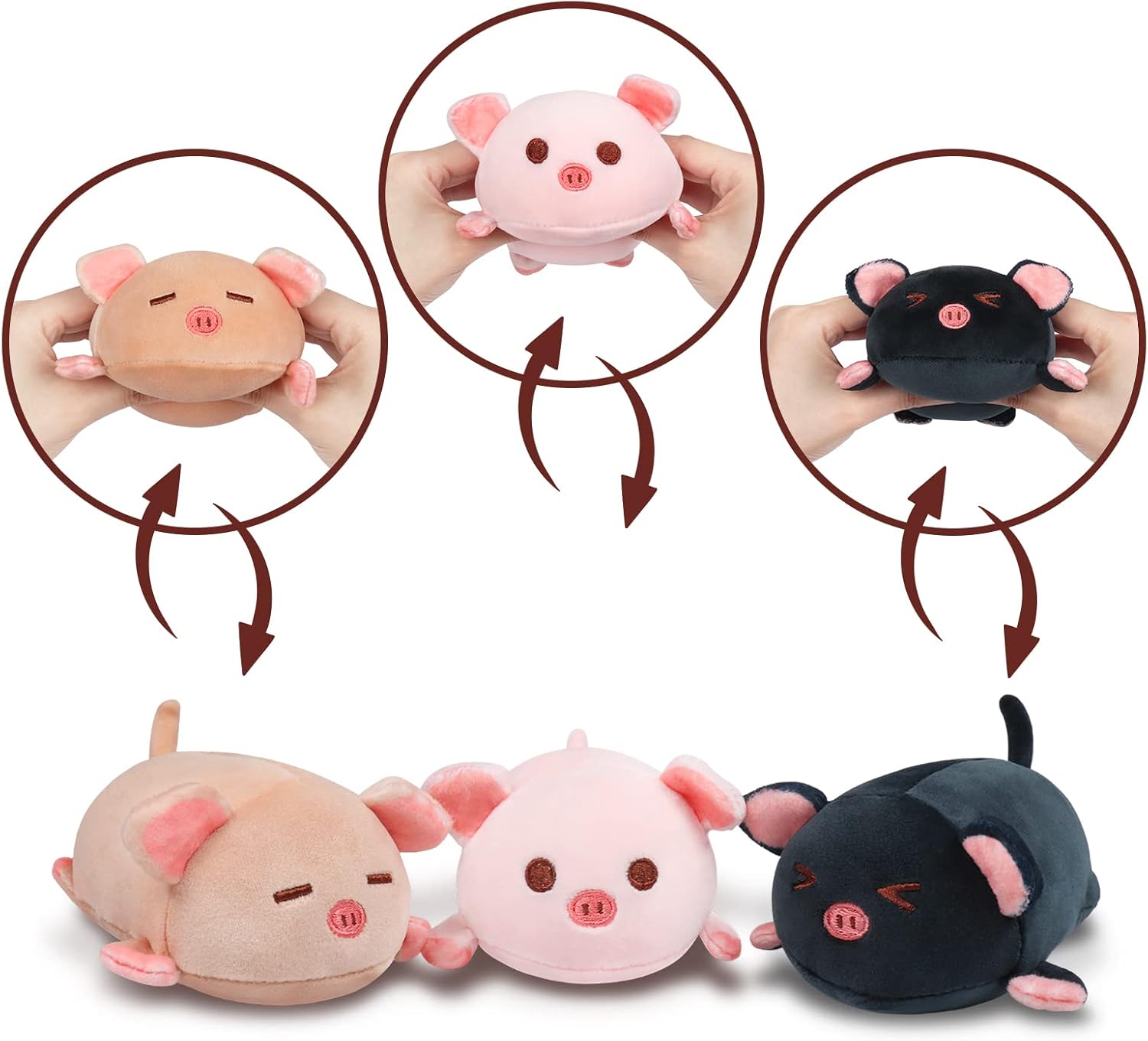 Pig Stuffed Animal Mommy 196 with 3 Plushies