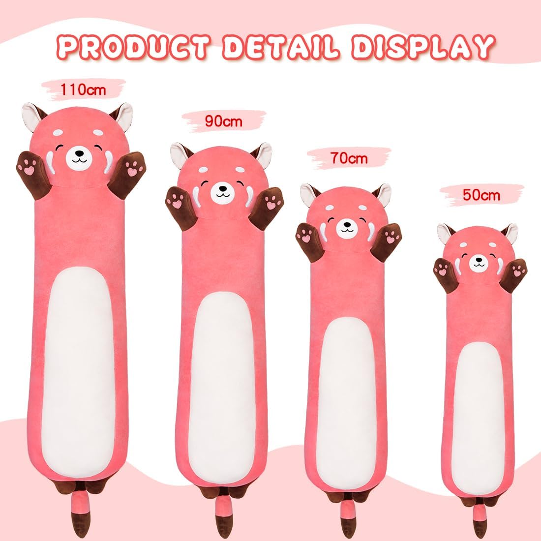 Yeqivo Cute Raccoon Plush Pillow 1968Inch Pink