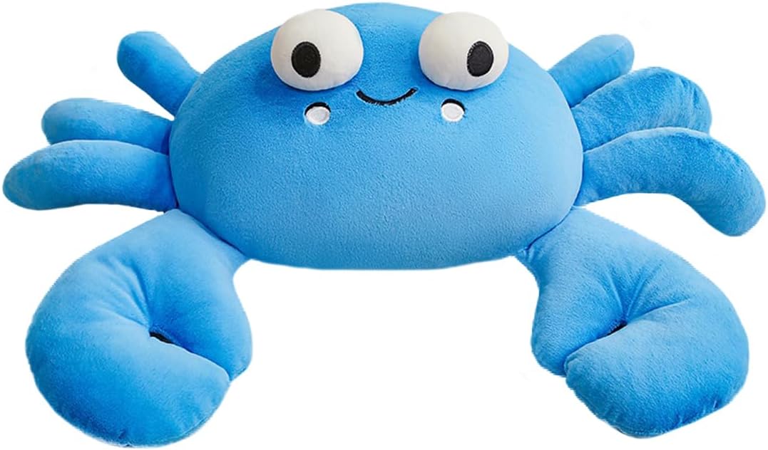 ELAINREN Fluffy Blue Crab Plush Pillow