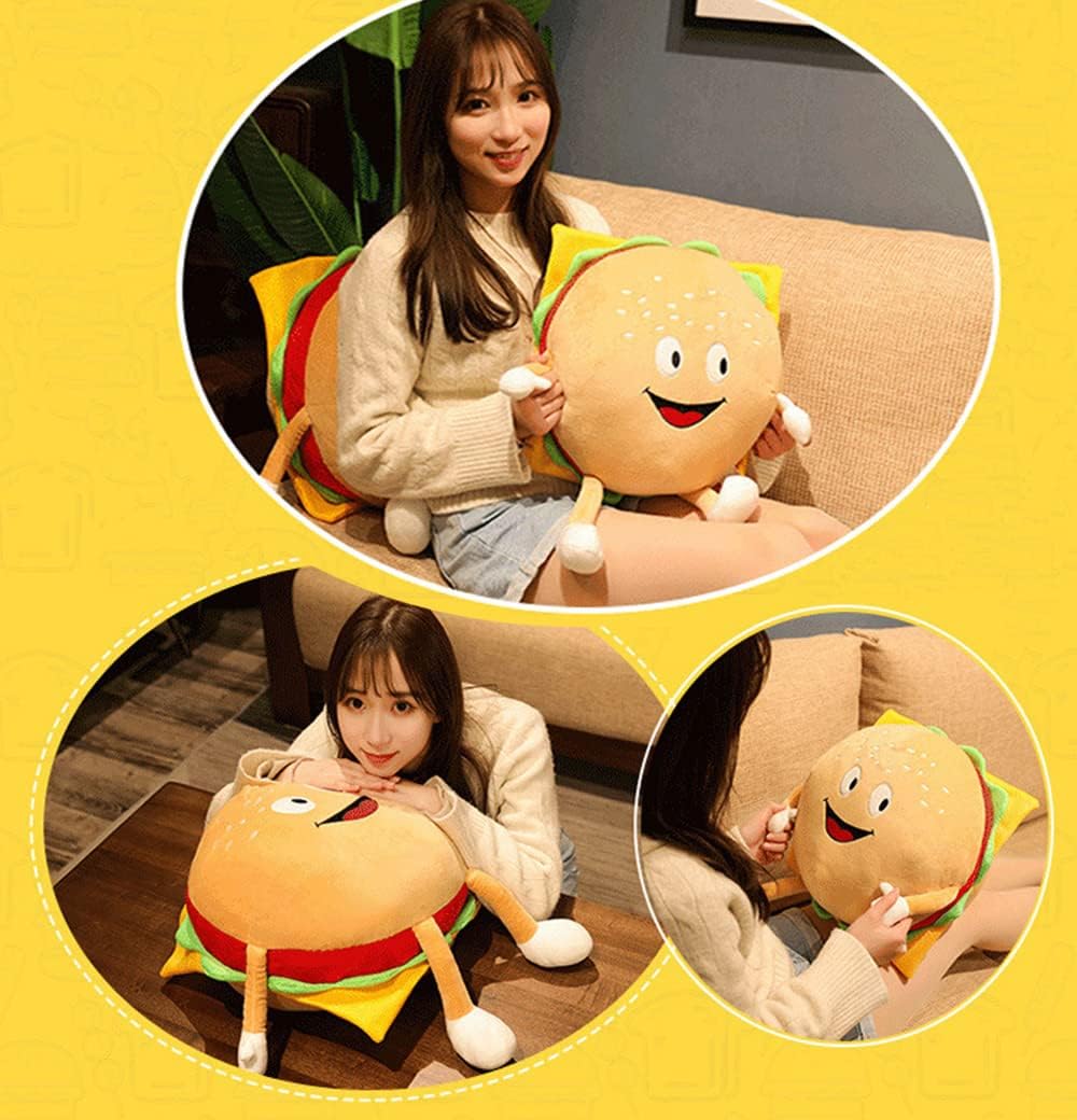 GUDVES Hamburger Plush Pillow Toy