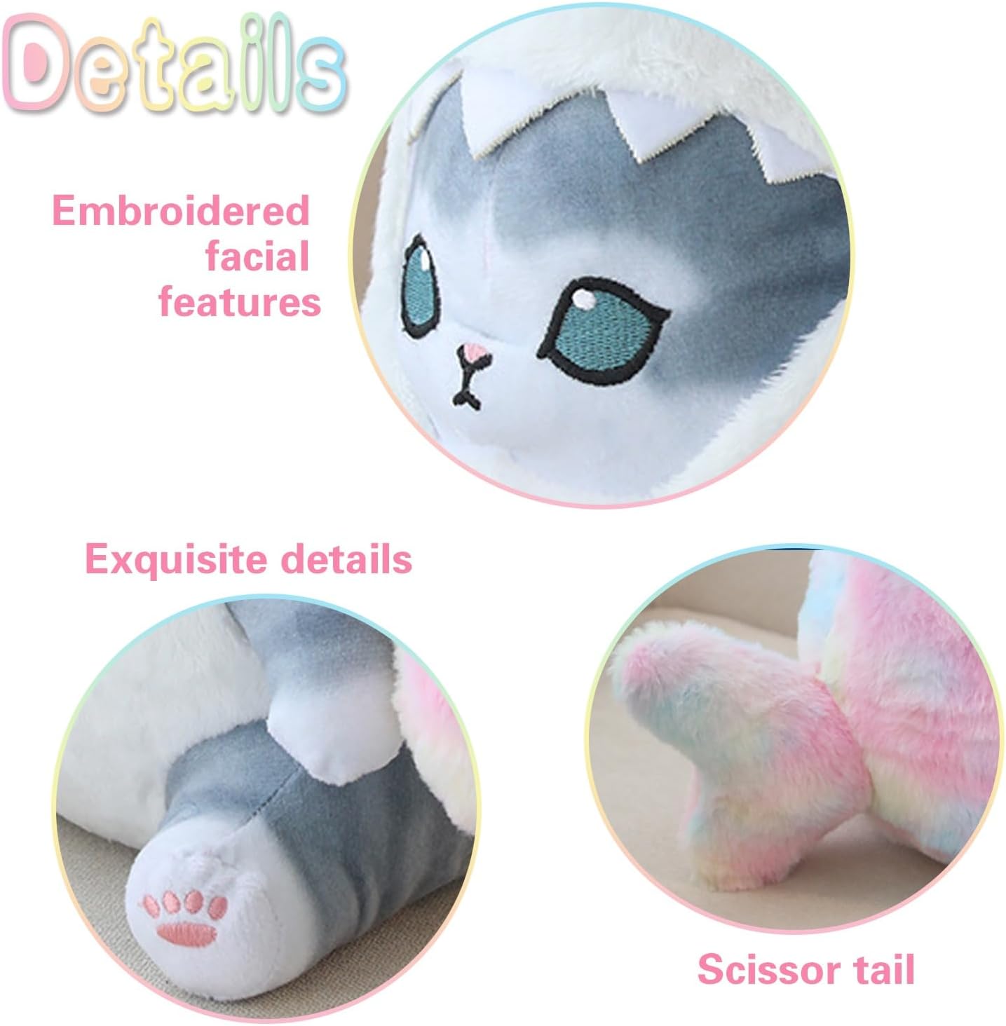 Kawaii Shark Cat Plush Pillow Toy 9 Inch 1