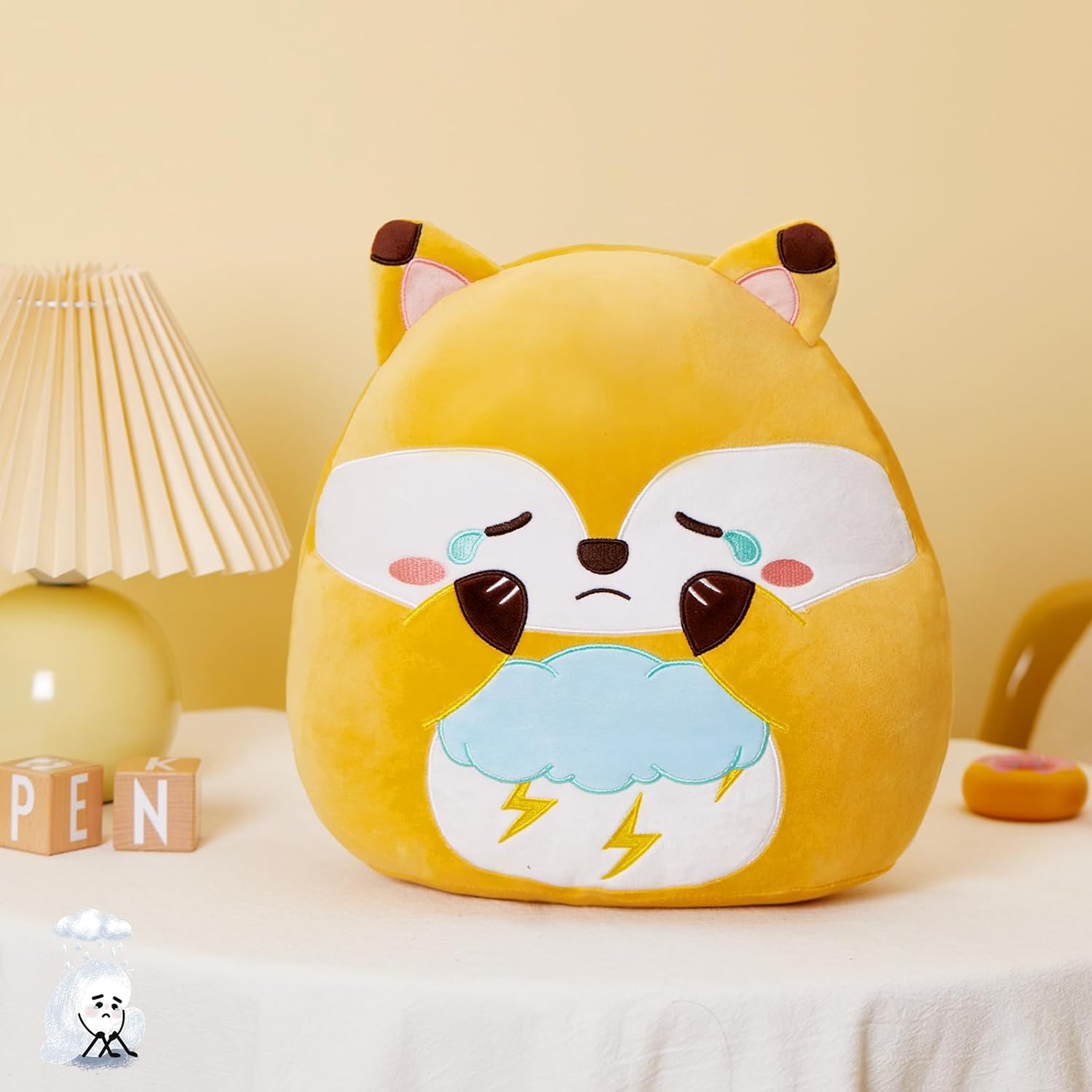 Soft 12-Inch Red Fox Plush Pillow