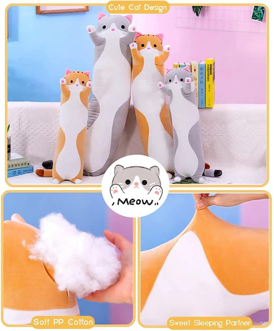 Cute Cat Plush Body Pillow for Hugging