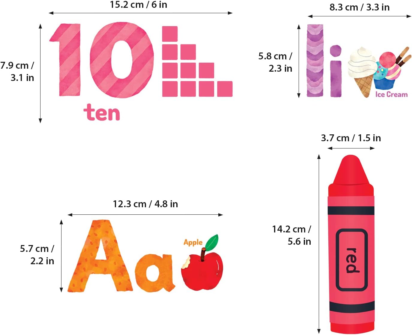 DECOWALL Animal Alphabet Numbers Wall Stickers
