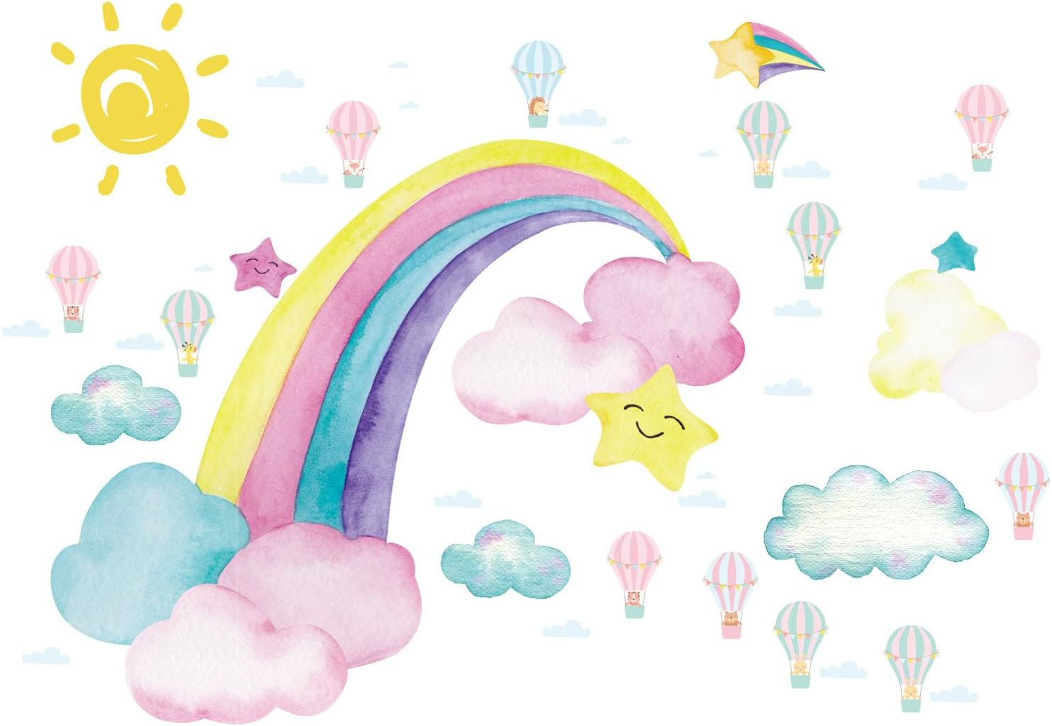 vibrant rainbow wall decal for baby nursery