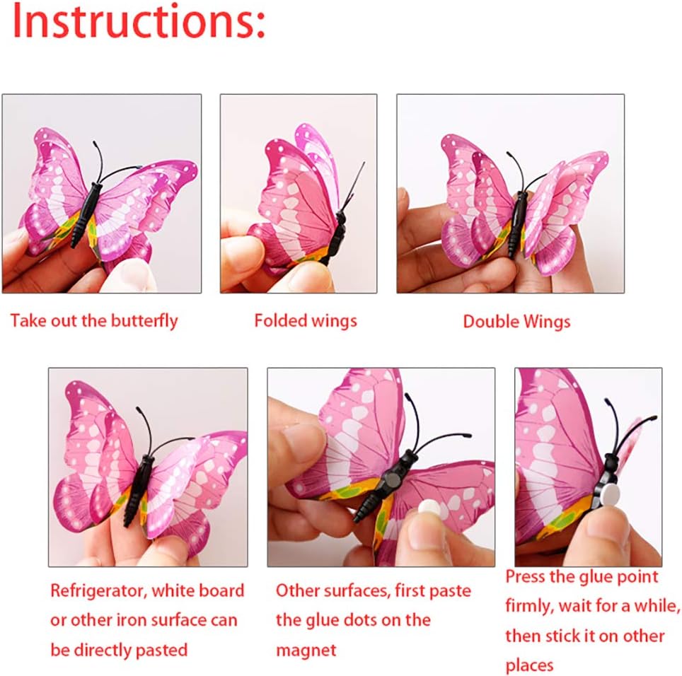 Somotersea 24Pcs 3D Butterfly Wall Decor