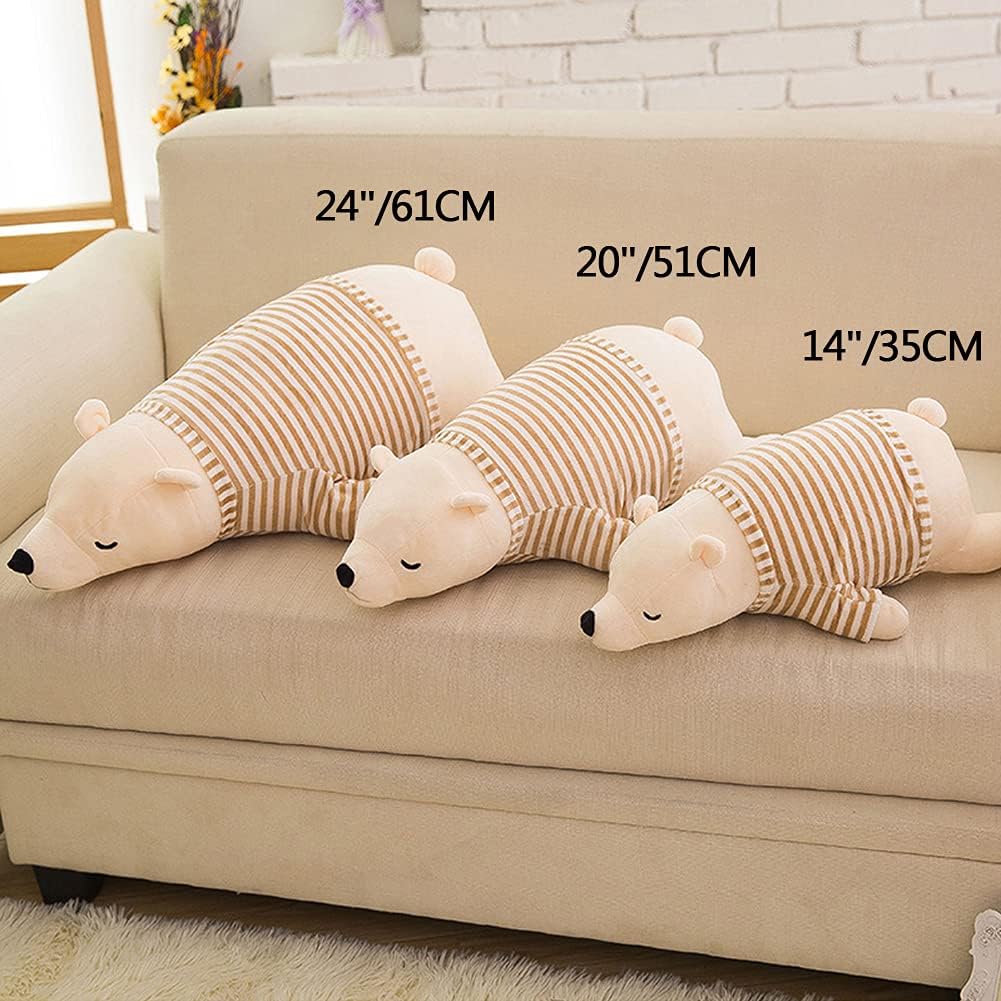 MMTTAO 24 Inch Stuffed Polar Bear Plush Toy