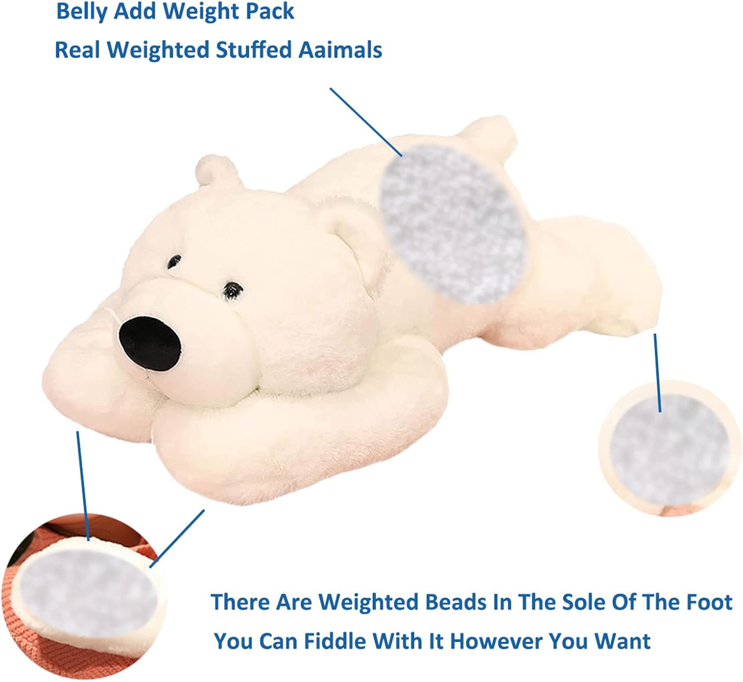 Weighted Polar Bear Plush Toy 62lbs