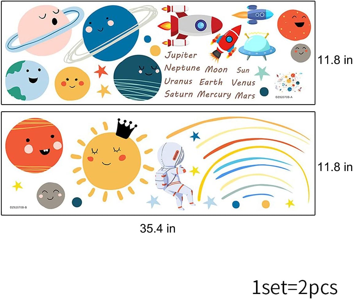 Space Planet Wall Decals for Kids Room