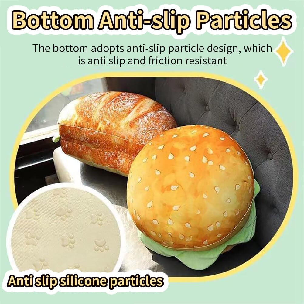 3D Simulation Cheeseburger Plush Pillow