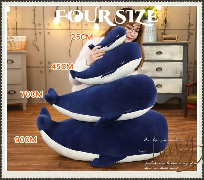 Large Blue Whale Plush Toy Hugging Pillow