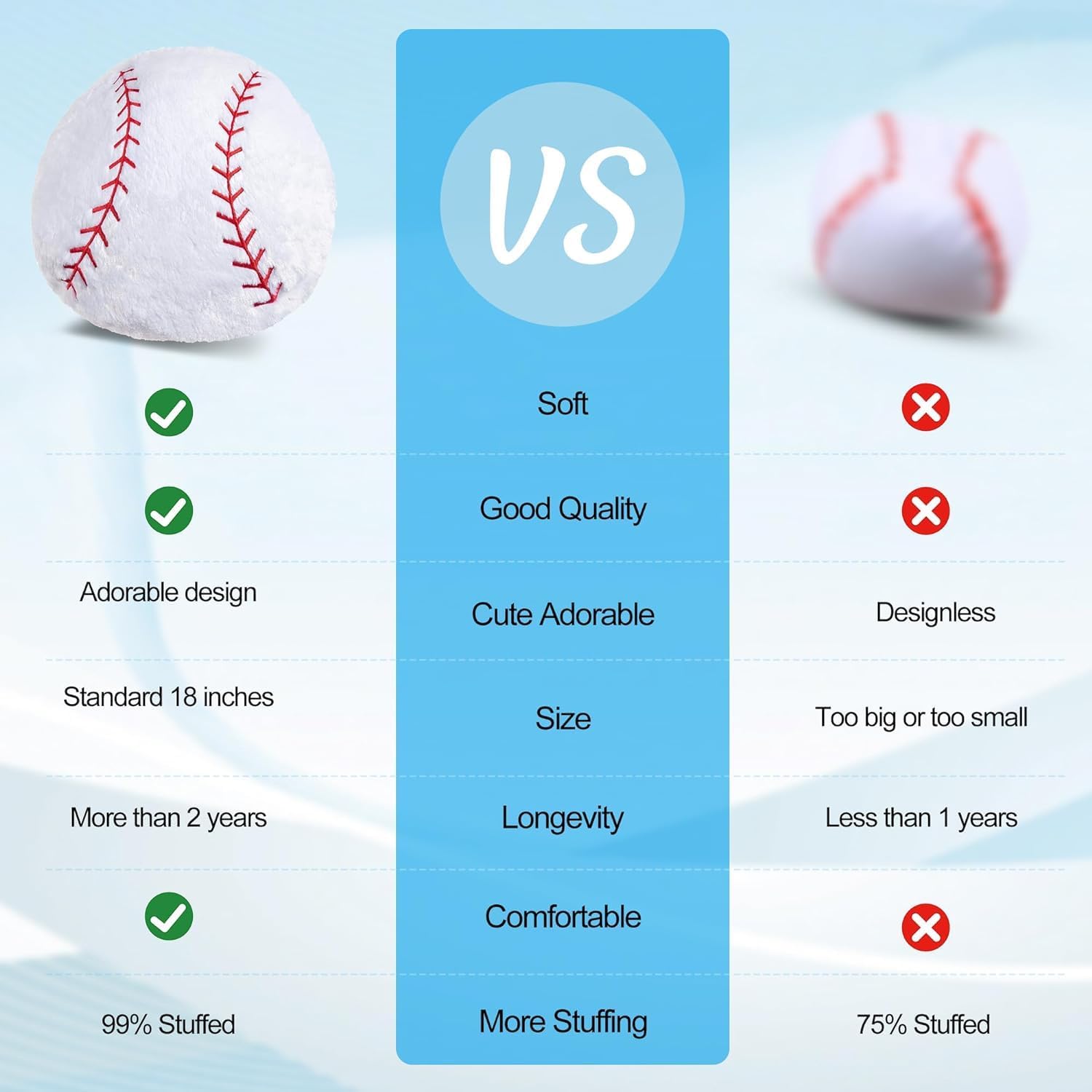 Baseball Pillow Plush for Boys