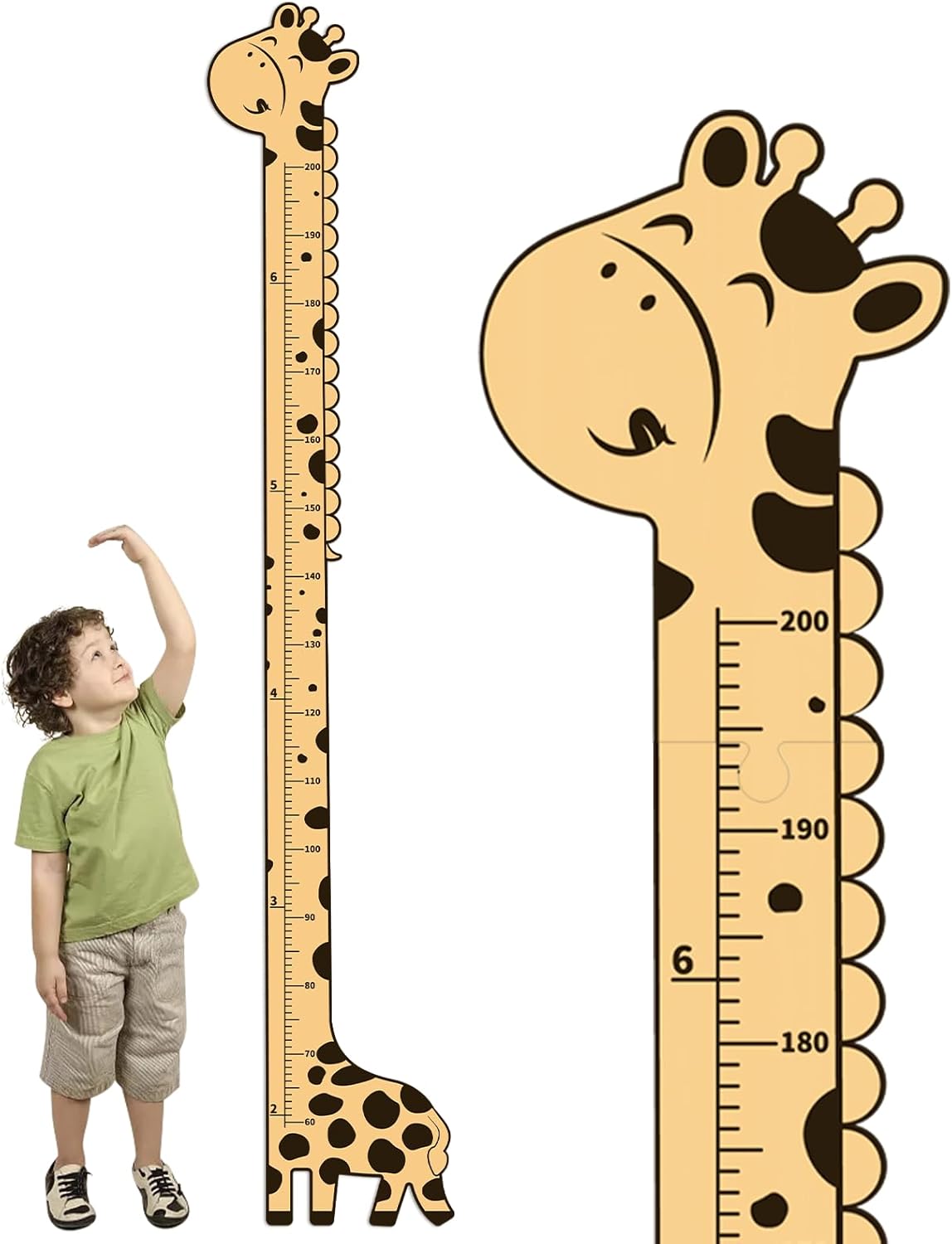 Wooden Growth Chart with Giraffe Design