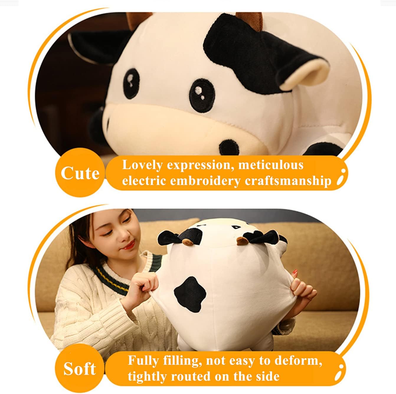 Wuyu Adorable Cow Plush Pillow