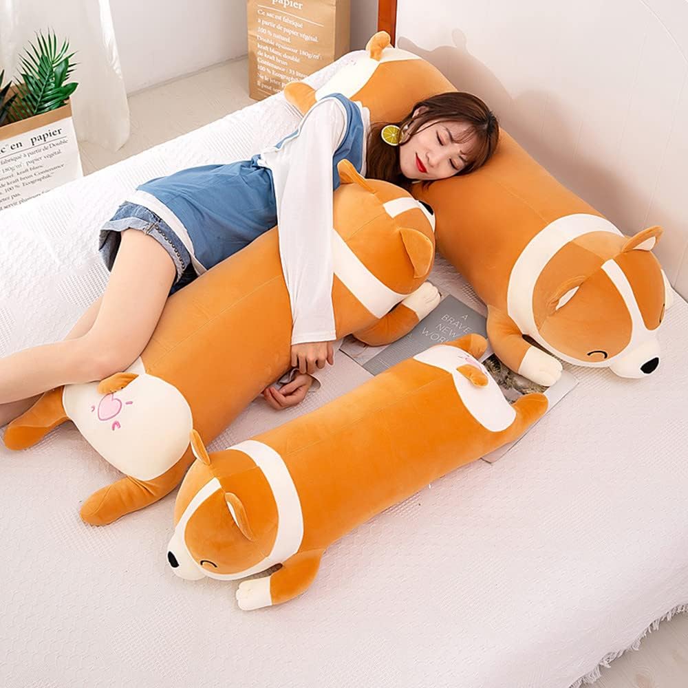 Yellow Plush Corgi Pillow Toy 100cm