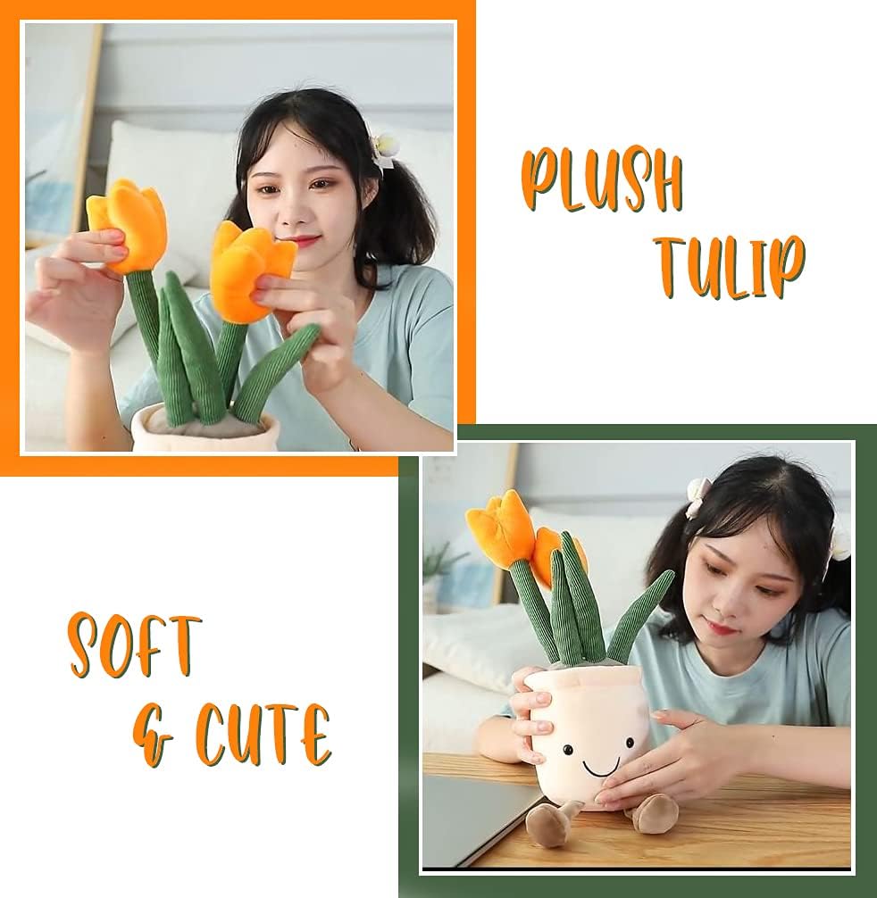 Tulip Plush Toy 13 Inch Huggable Flower Pillow Doll