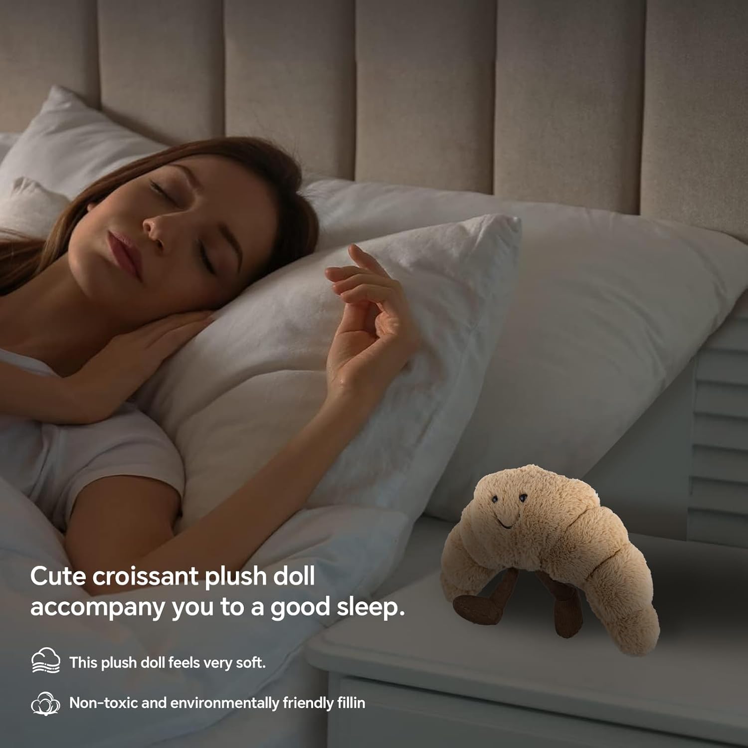 142 Inch Croissant Plush Toy - Soft Stuffed Animal Pillow