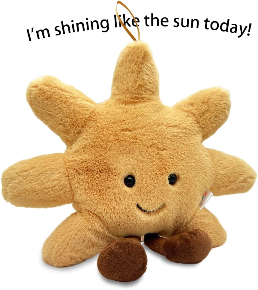 Plush Sun Throw Pillow - 14 Inch Cuddleable Stuffed Animal