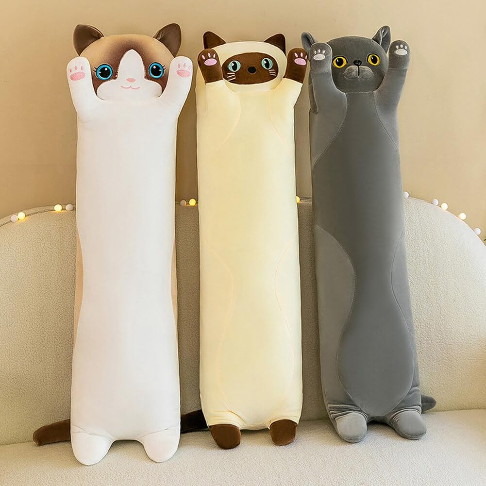 Long Cat Plush Pillow for Kids and Girlfriend