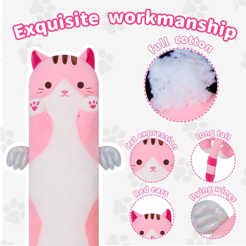 Sausudols Long Cat Plush Pillow