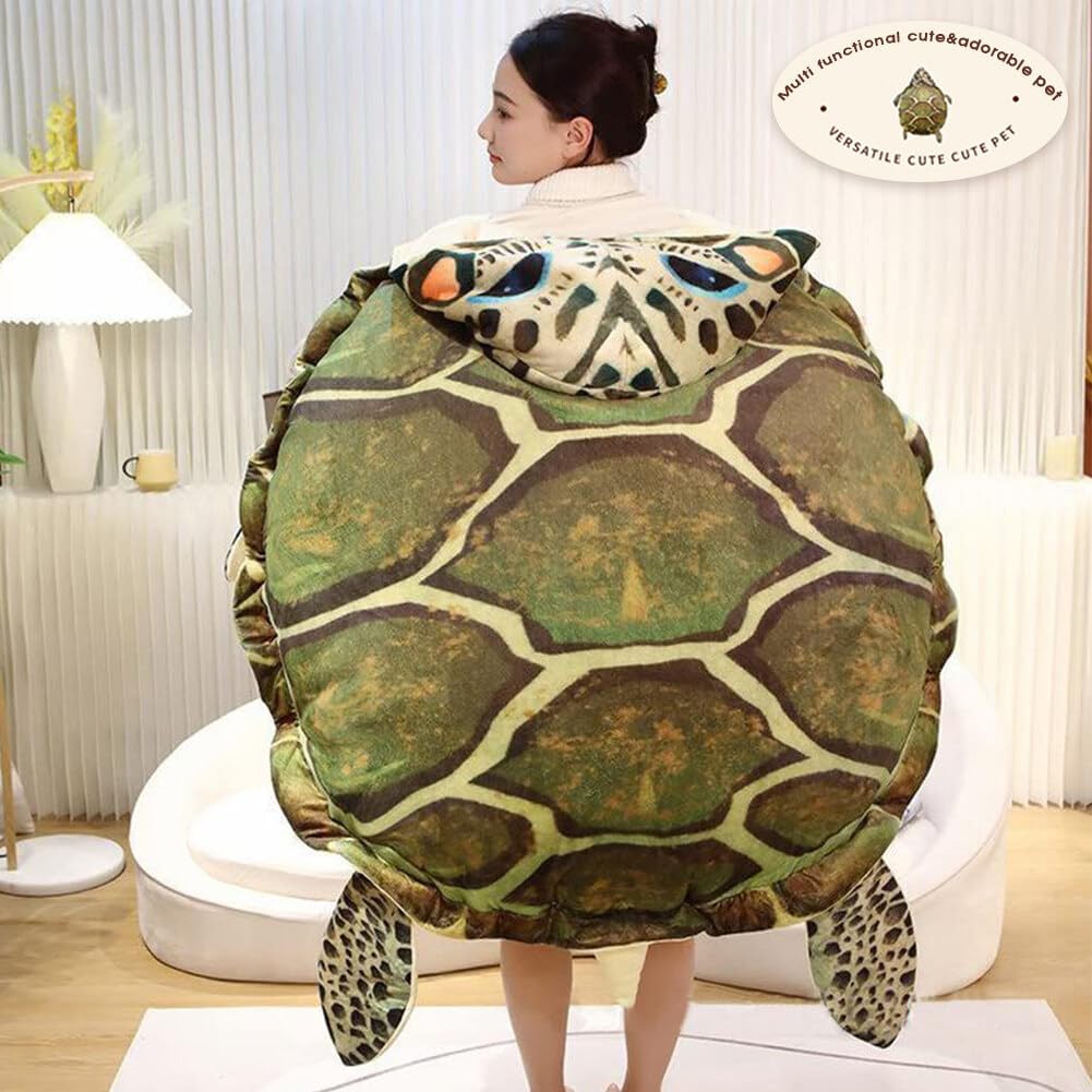 Wearable Turtle Shell Plush Pillow for Kids and Adults