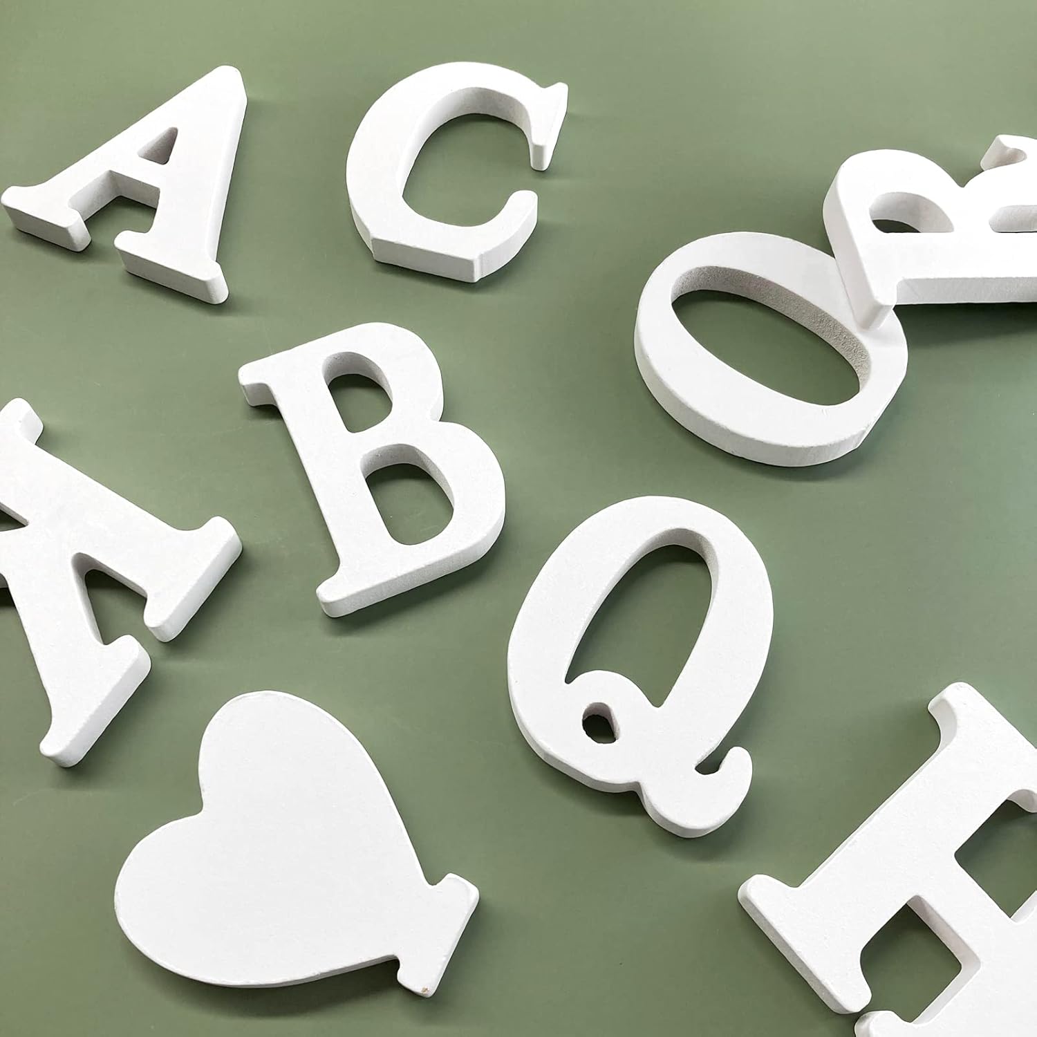 6 Inch White Unfinished Wooden Letter N